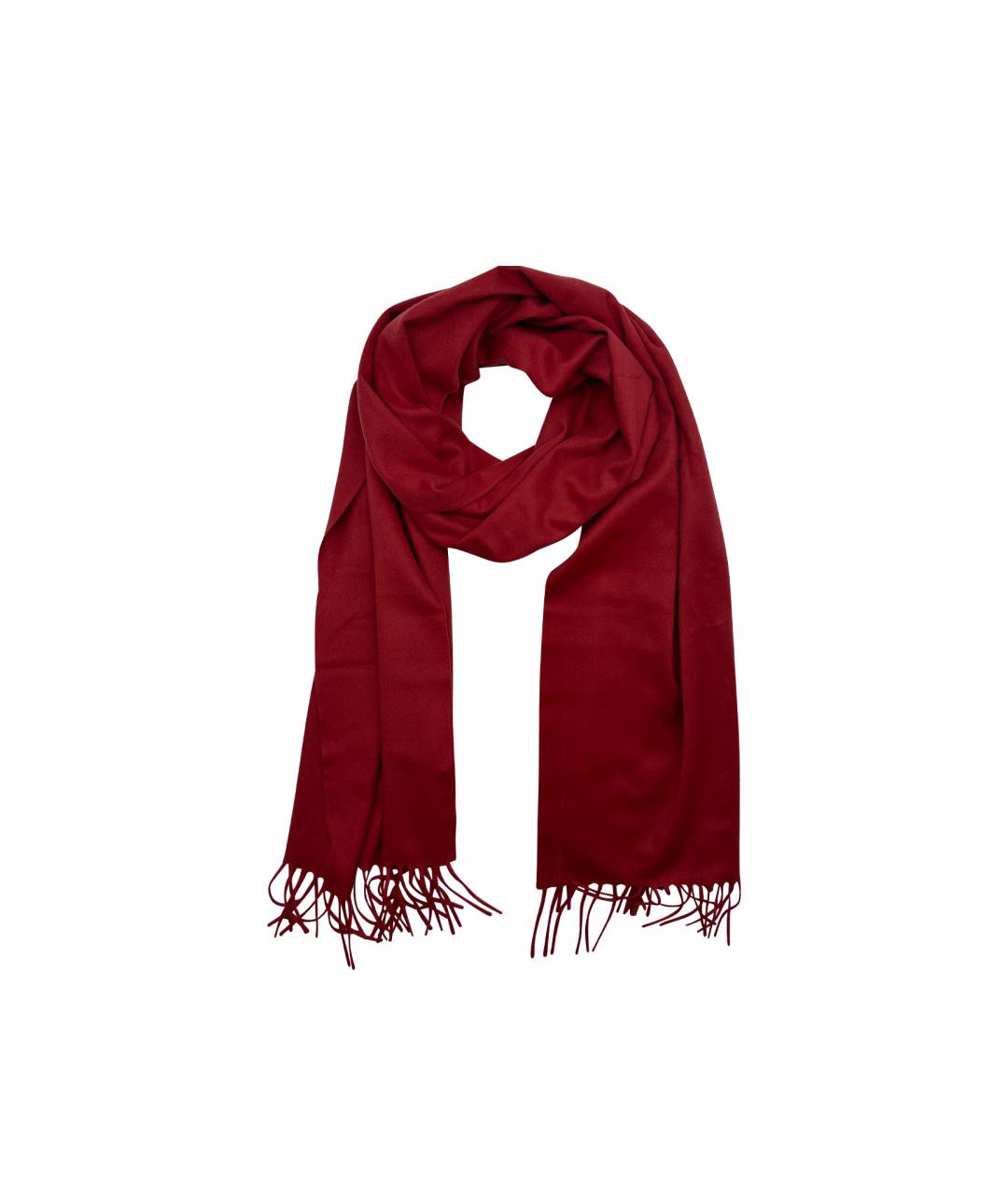 LORO PIANA Красный шерстяной шарф, фото 1