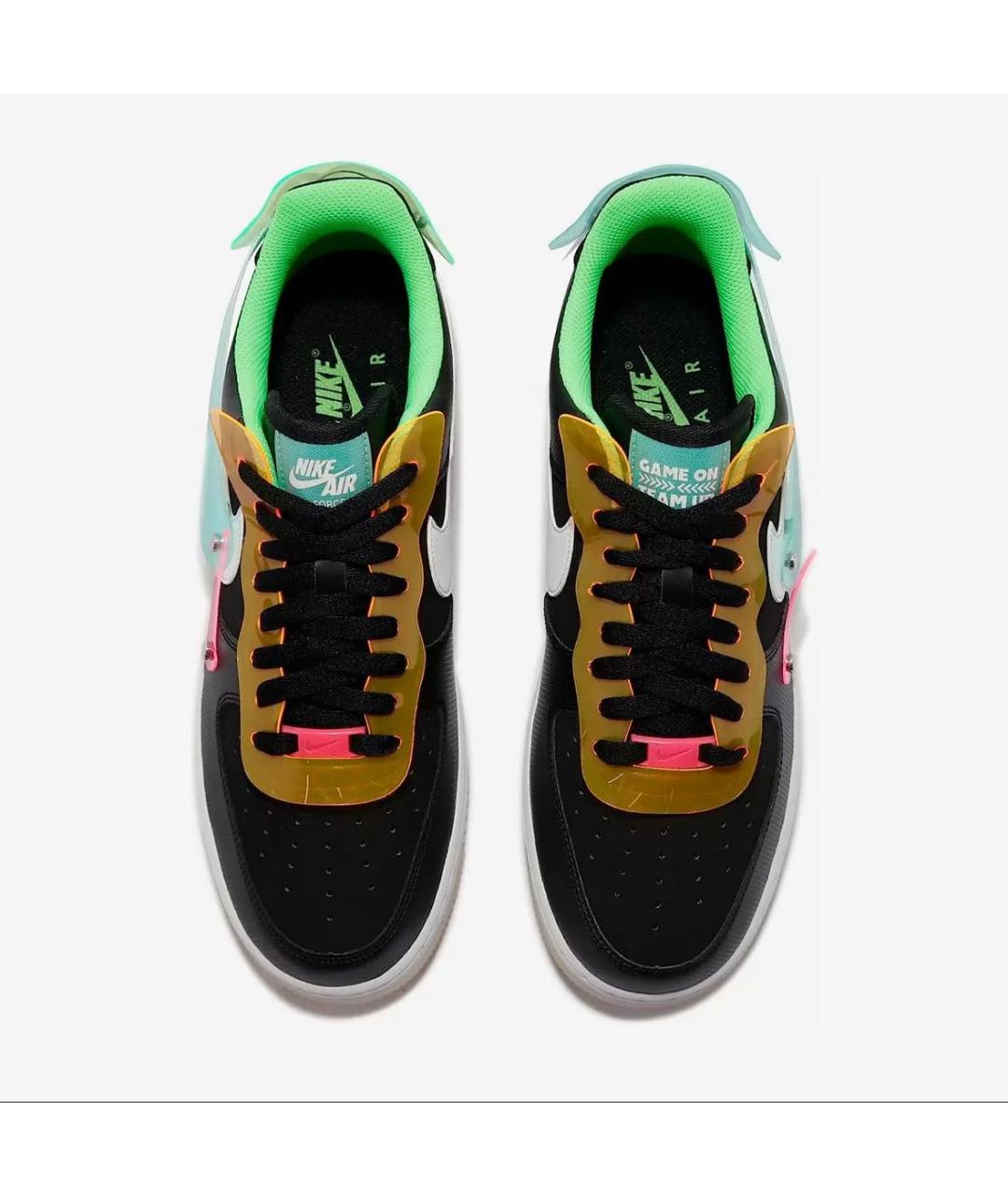 NIKE Черные кожаные низкие кроссовки / кеды, фото 3