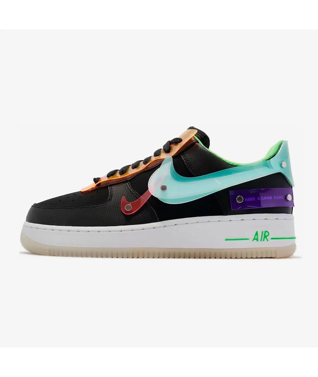 NIKE Черные кожаные низкие кроссовки / кеды, фото 5