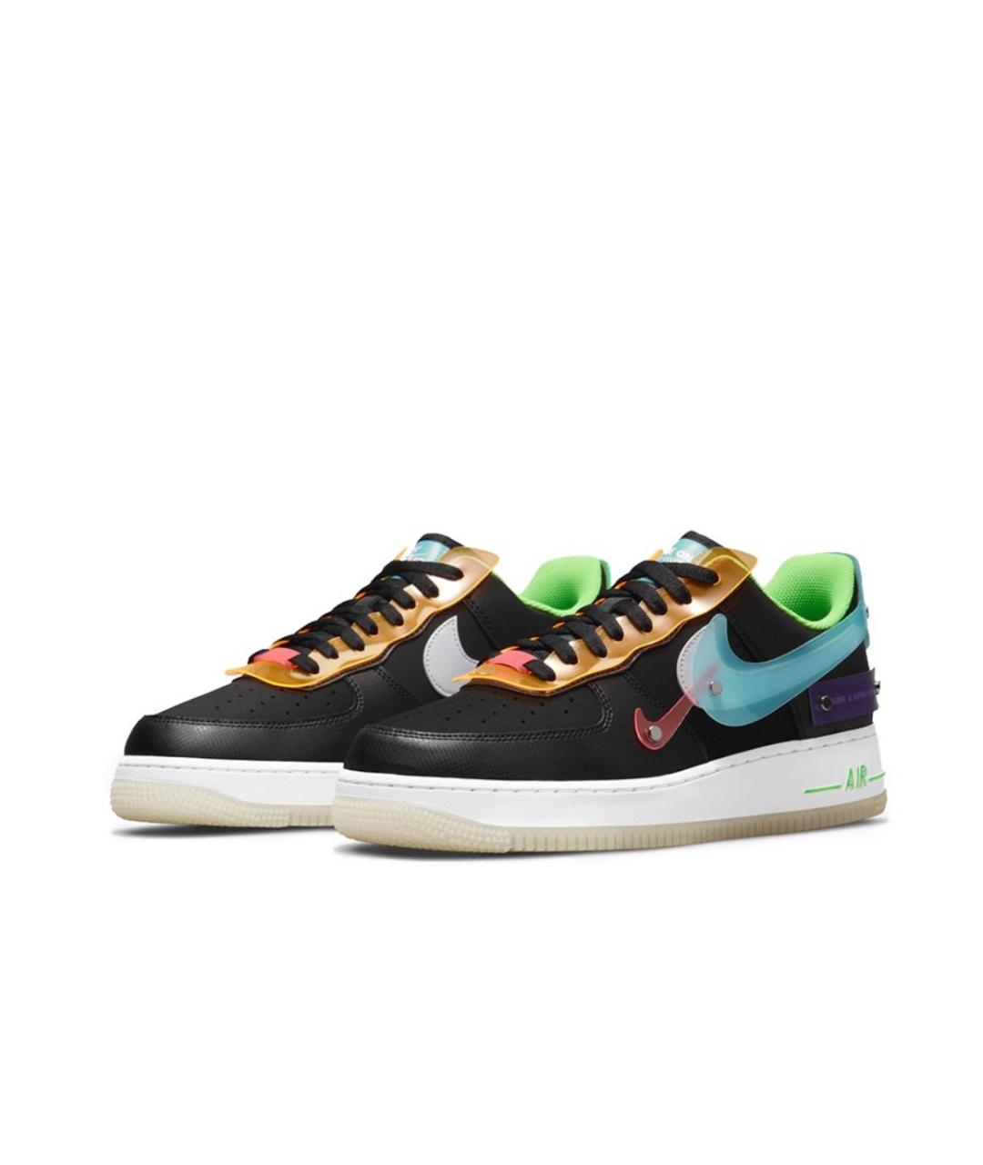NIKE Черные кожаные низкие кроссовки / кеды, фото 2