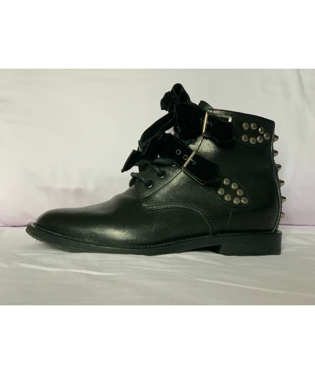 SAINT LAURENT Черные кожаные ботинки, фото 7