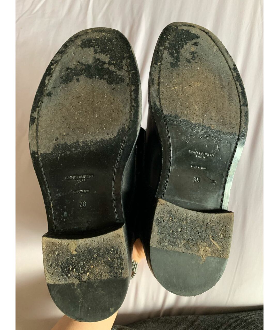 SAINT LAURENT Черные кожаные ботинки, фото 5