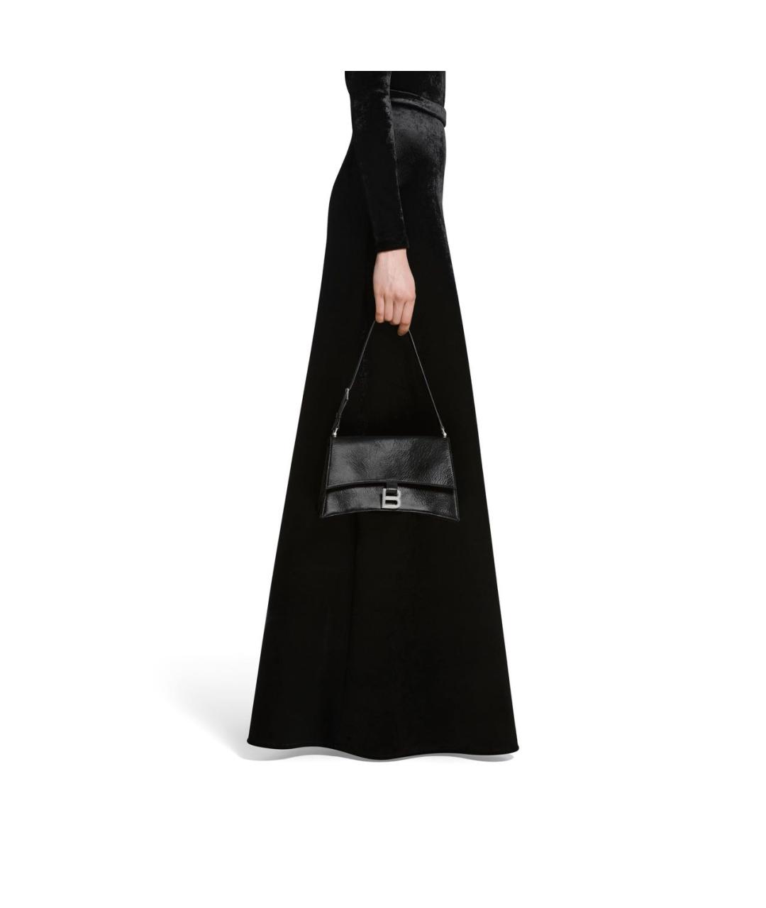 BALENCIAGA Черная кожаная сумка через плечо, фото 2