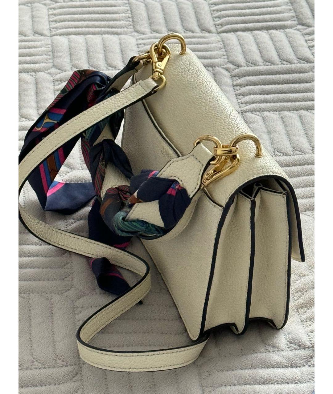 RALPH LAUREN Белая кожаная сумка через плечо, фото 6