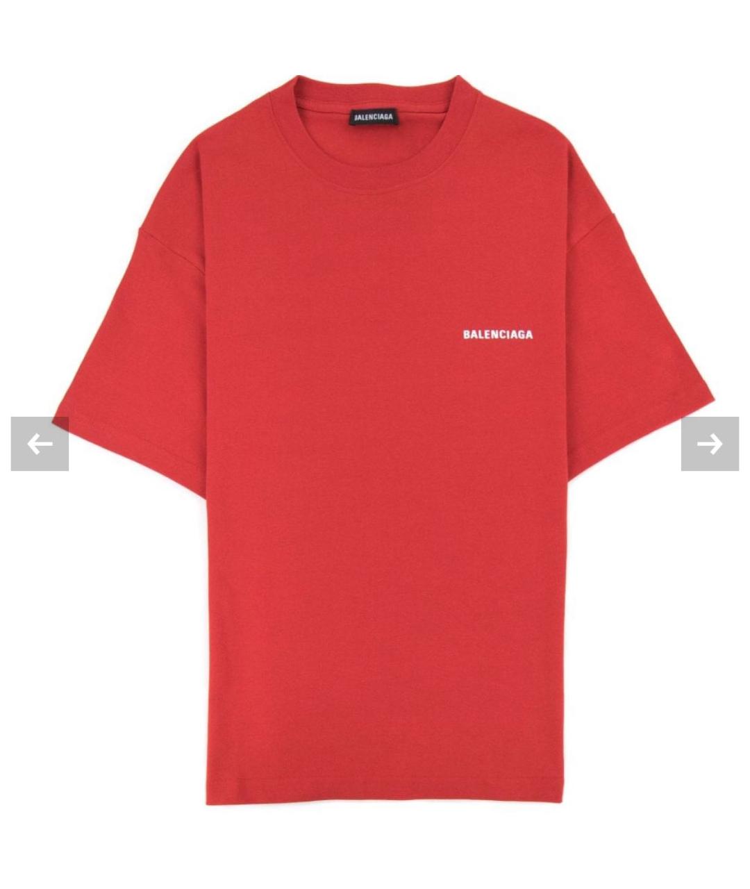 BALENCIAGA Красная хлопковая футболка, фото 7