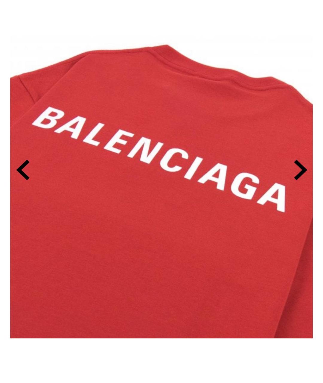 BALENCIAGA Красная хлопковая футболка, фото 4