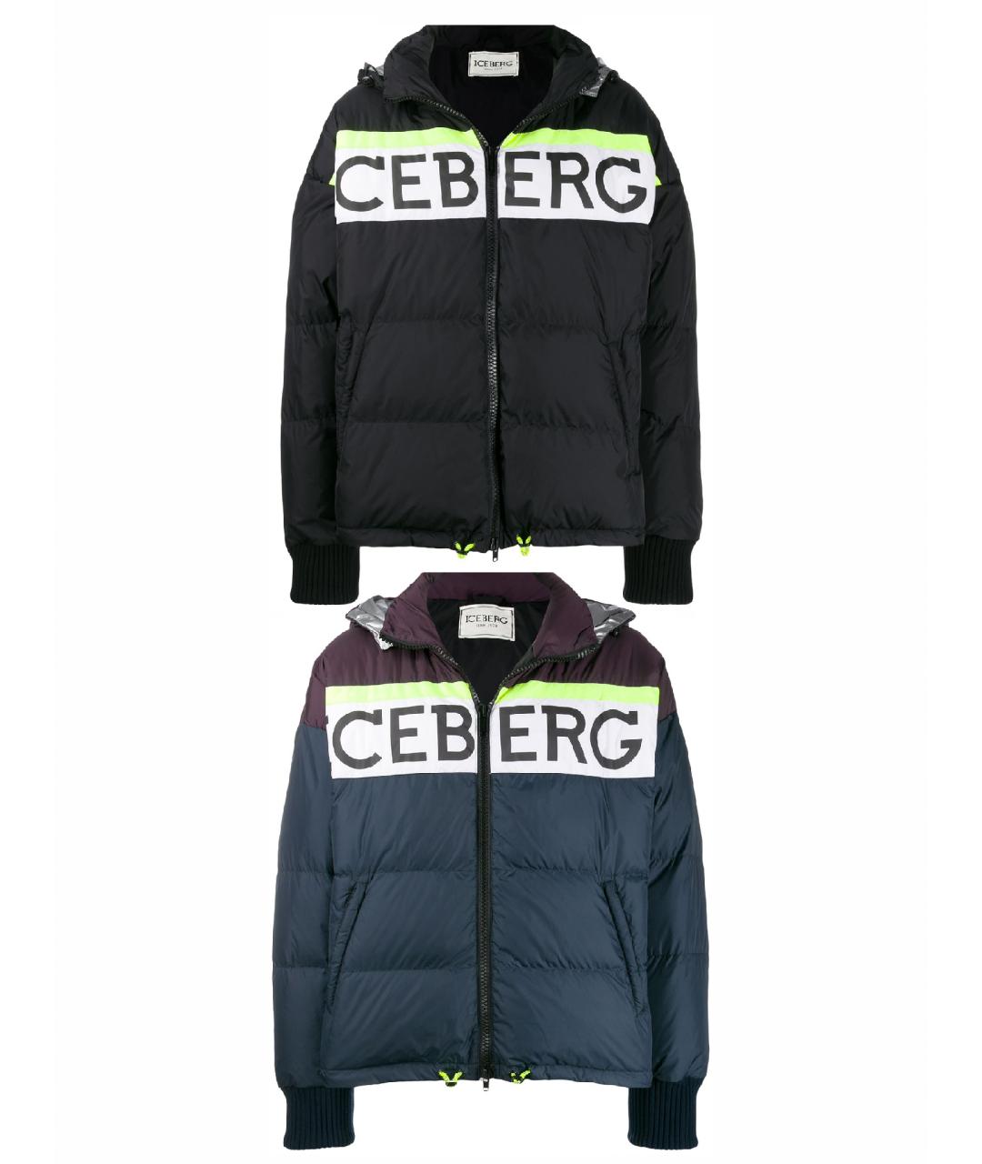 ICEBERG Темно-синяя полиэстеровая куртка, фото 1