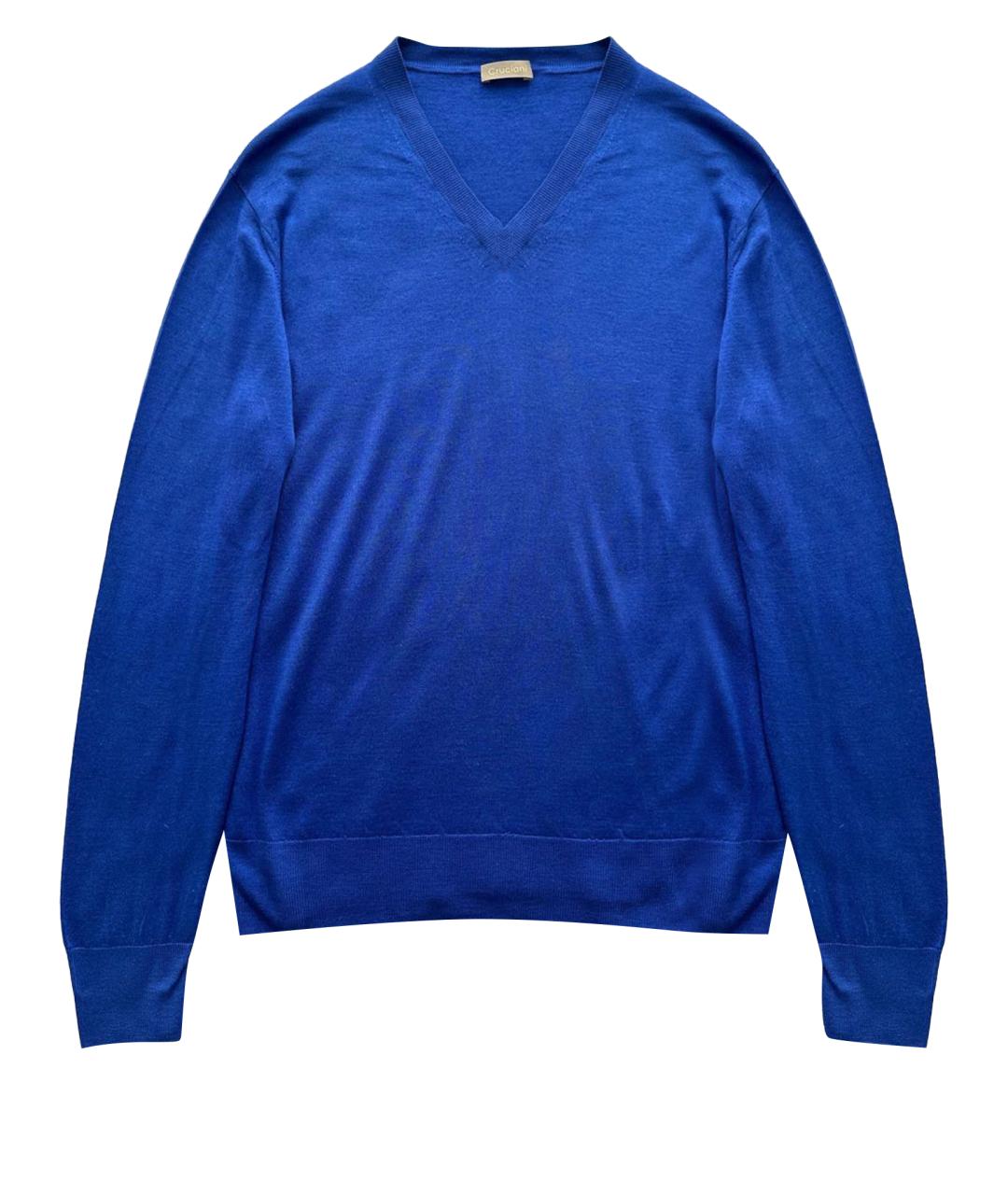 CRUCIANI Синий кашемировый джемпер / свитер, фото 1