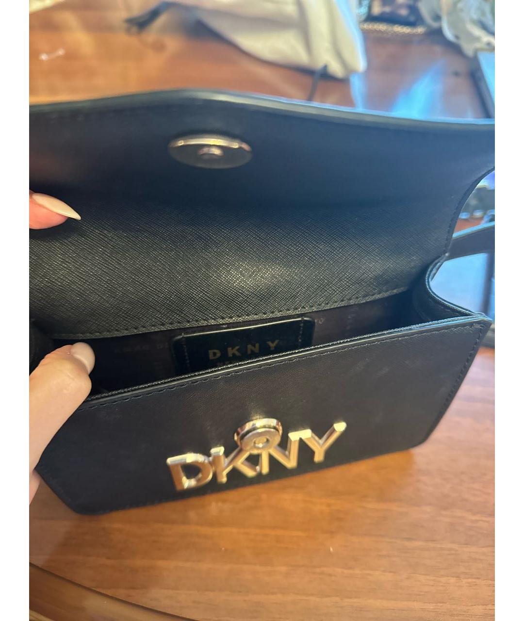 DKNY Черная кожаная поясная сумка, фото 4