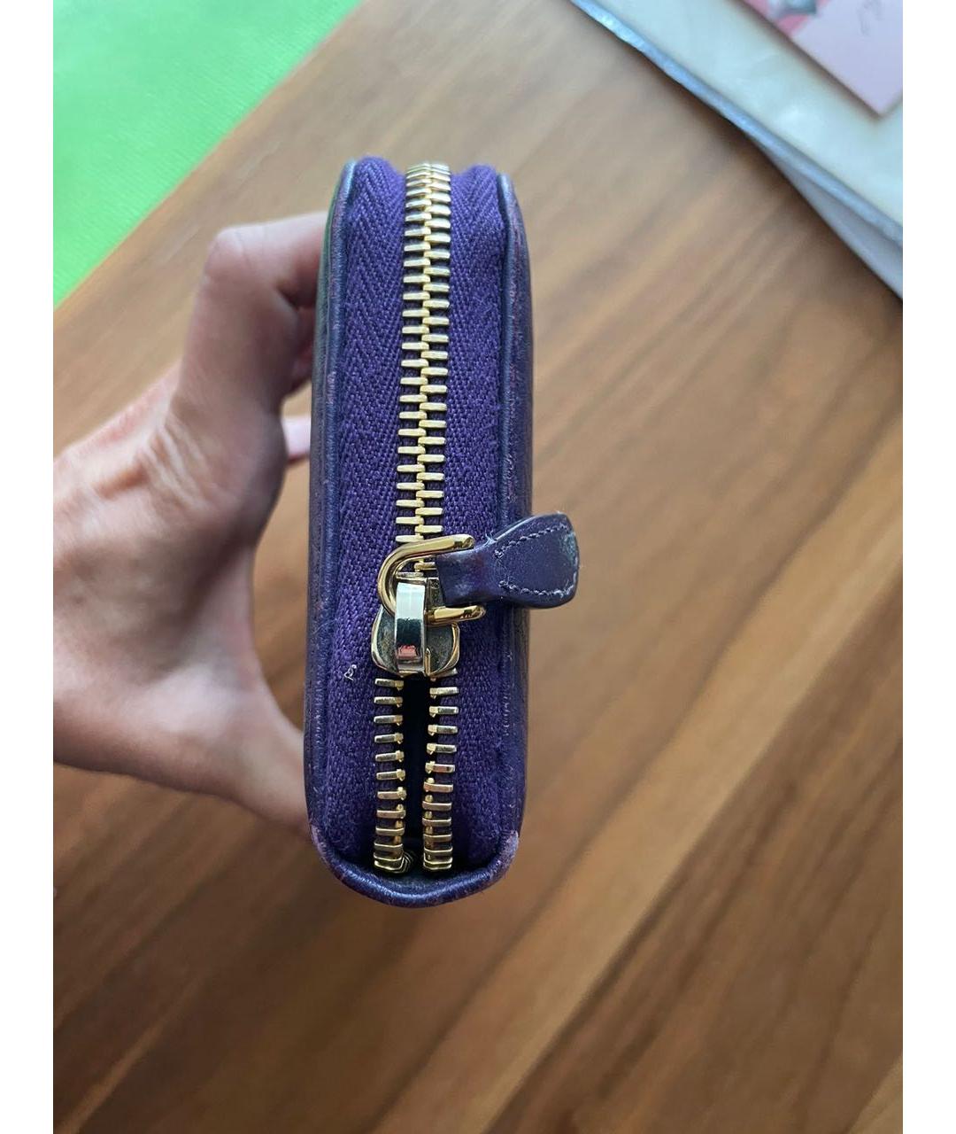 PRADA Фиолетовый кожаный кошелек, фото 5