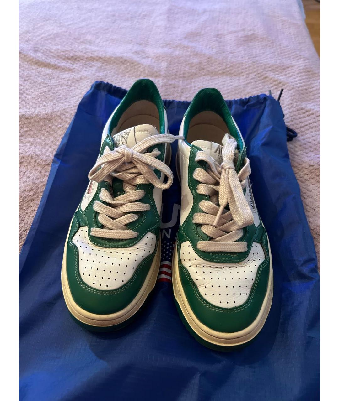 AUTRY Зеленые кожаные кроссовки, фото 2
