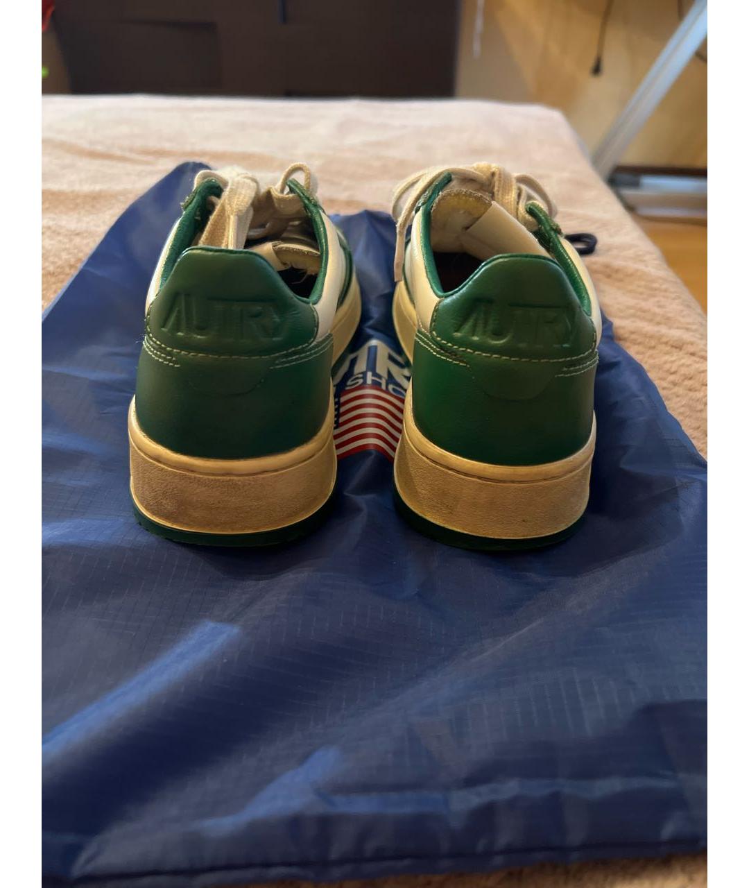AUTRY Зеленые кожаные кроссовки, фото 4