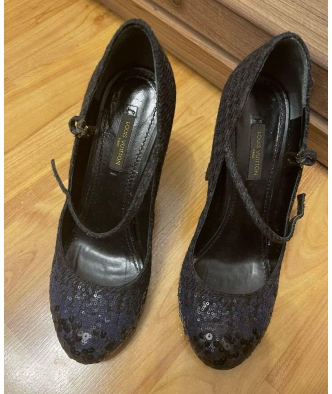 LOUIS VUITTON PRE-OWNED Черные текстильные туфли, фото 2