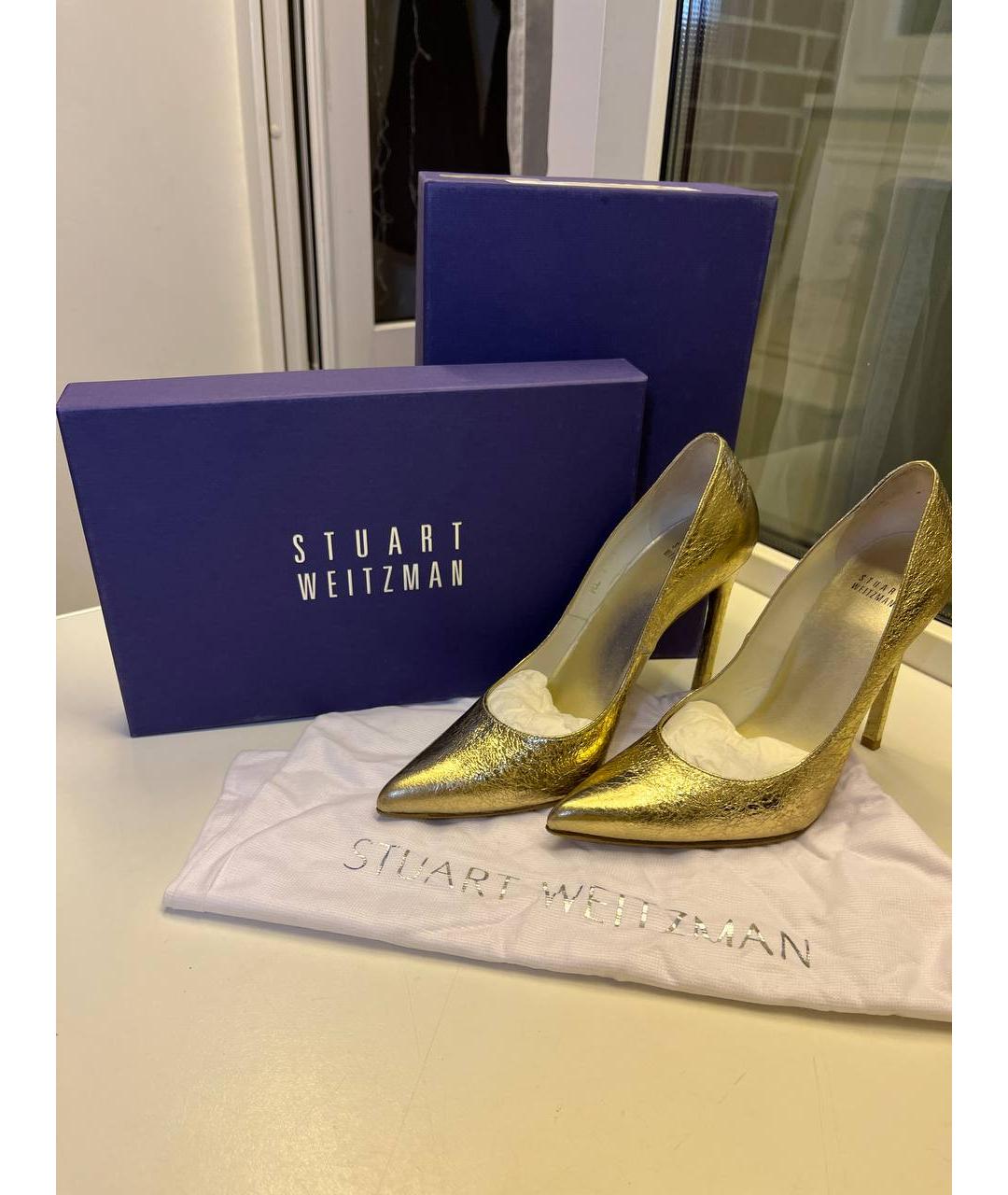 STUART WEITZMAN Золотые туфли, фото 2