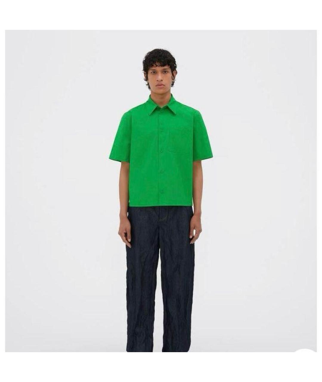 BOTTEGA VENETA Зеленая хлопковая кэжуал рубашка, фото 6