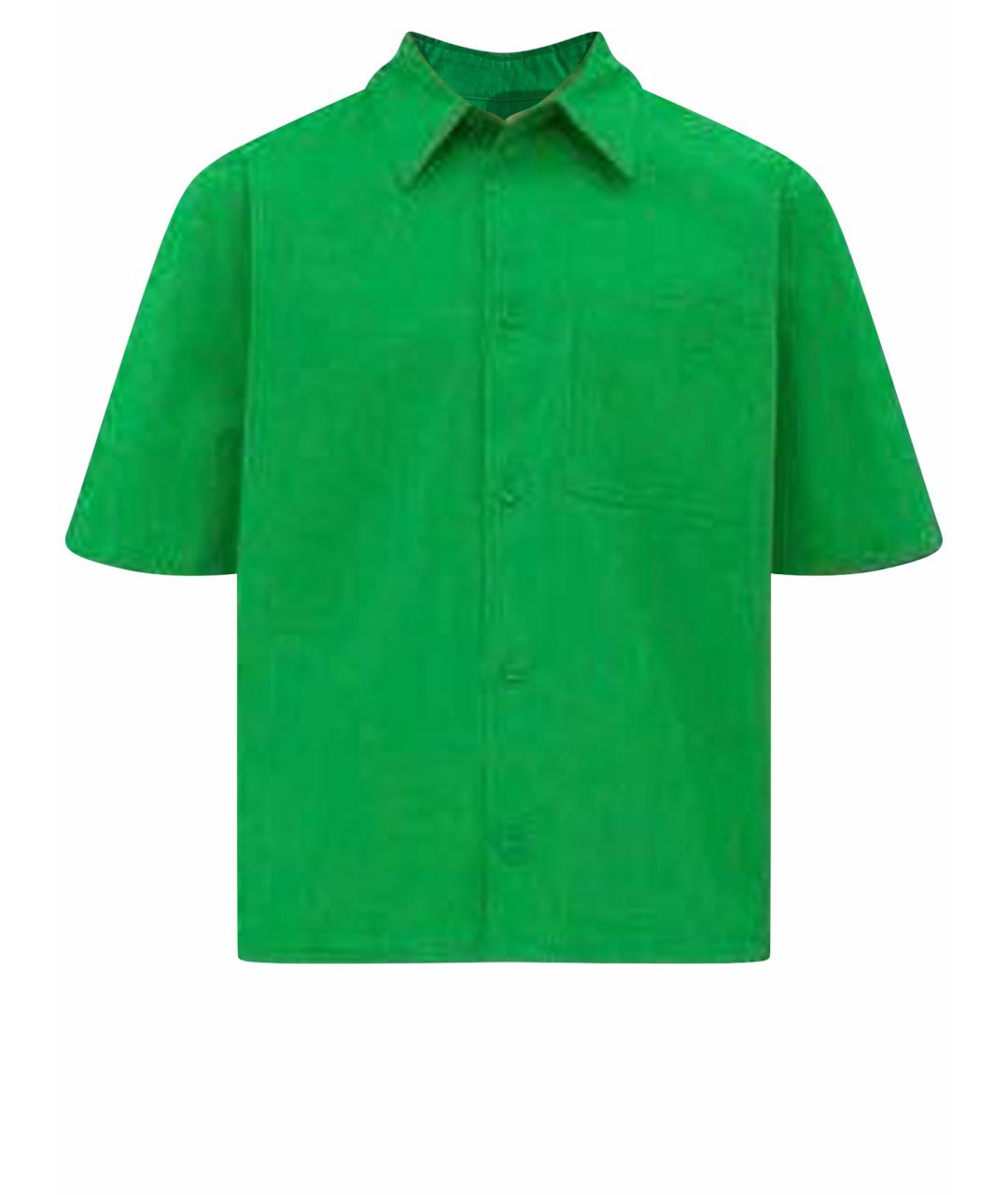 BOTTEGA VENETA Зеленая хлопковая кэжуал рубашка, фото 1
