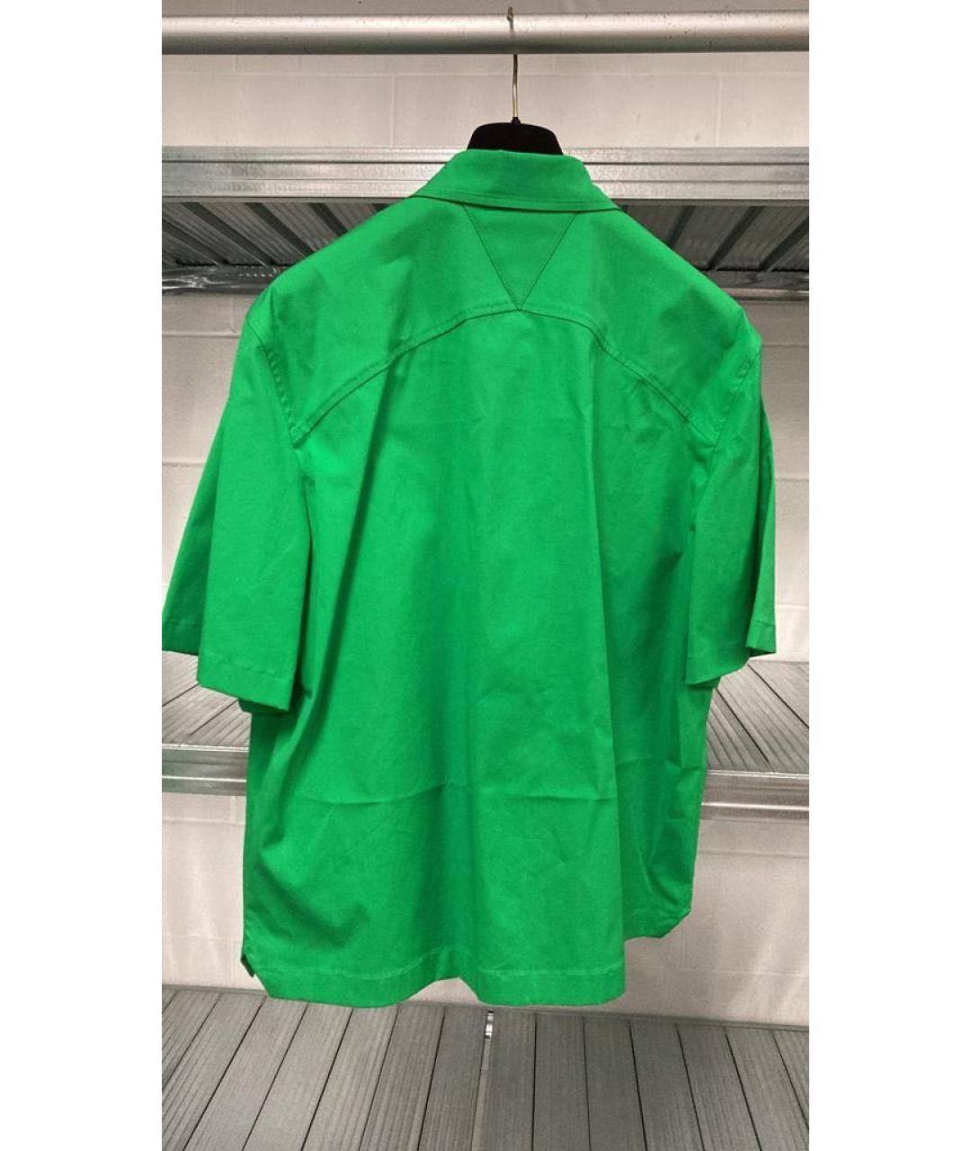 BOTTEGA VENETA Зеленая хлопковая кэжуал рубашка, фото 3
