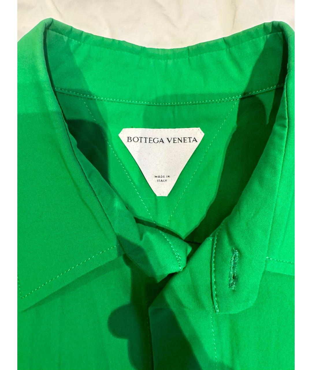 BOTTEGA VENETA Зеленая хлопковая кэжуал рубашка, фото 5