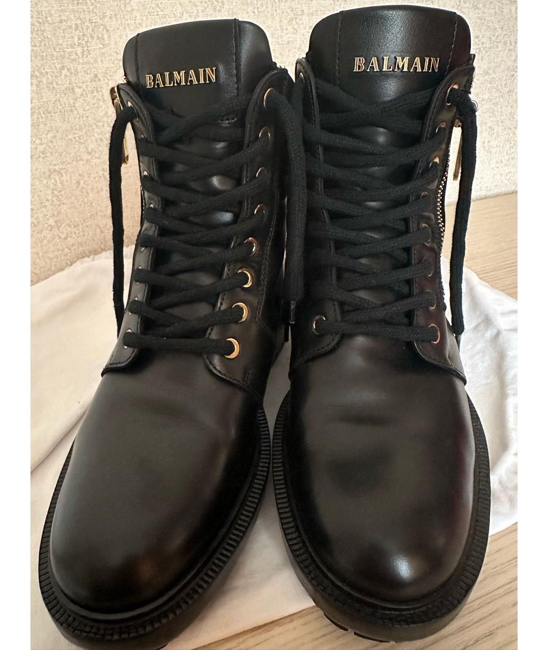 BALMAIN Черные кожаные ботинки, фото 3