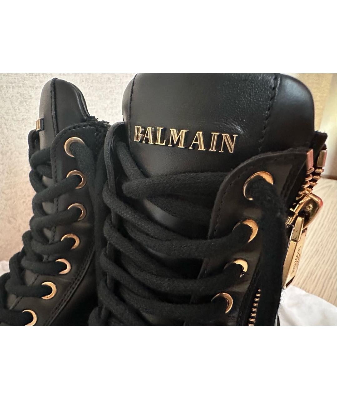 BALMAIN Черные кожаные ботинки, фото 5