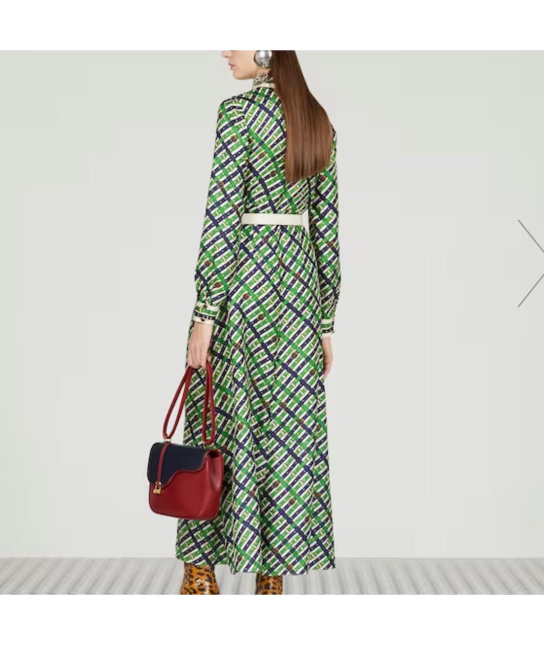 GUCCI Мульти шелковое платье, фото 3