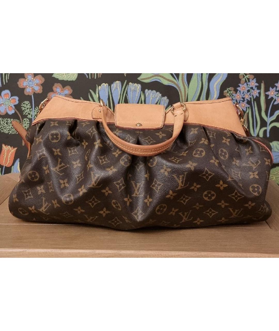 LOUIS VUITTON Коричневая кожаная сумка через плечо, фото 4