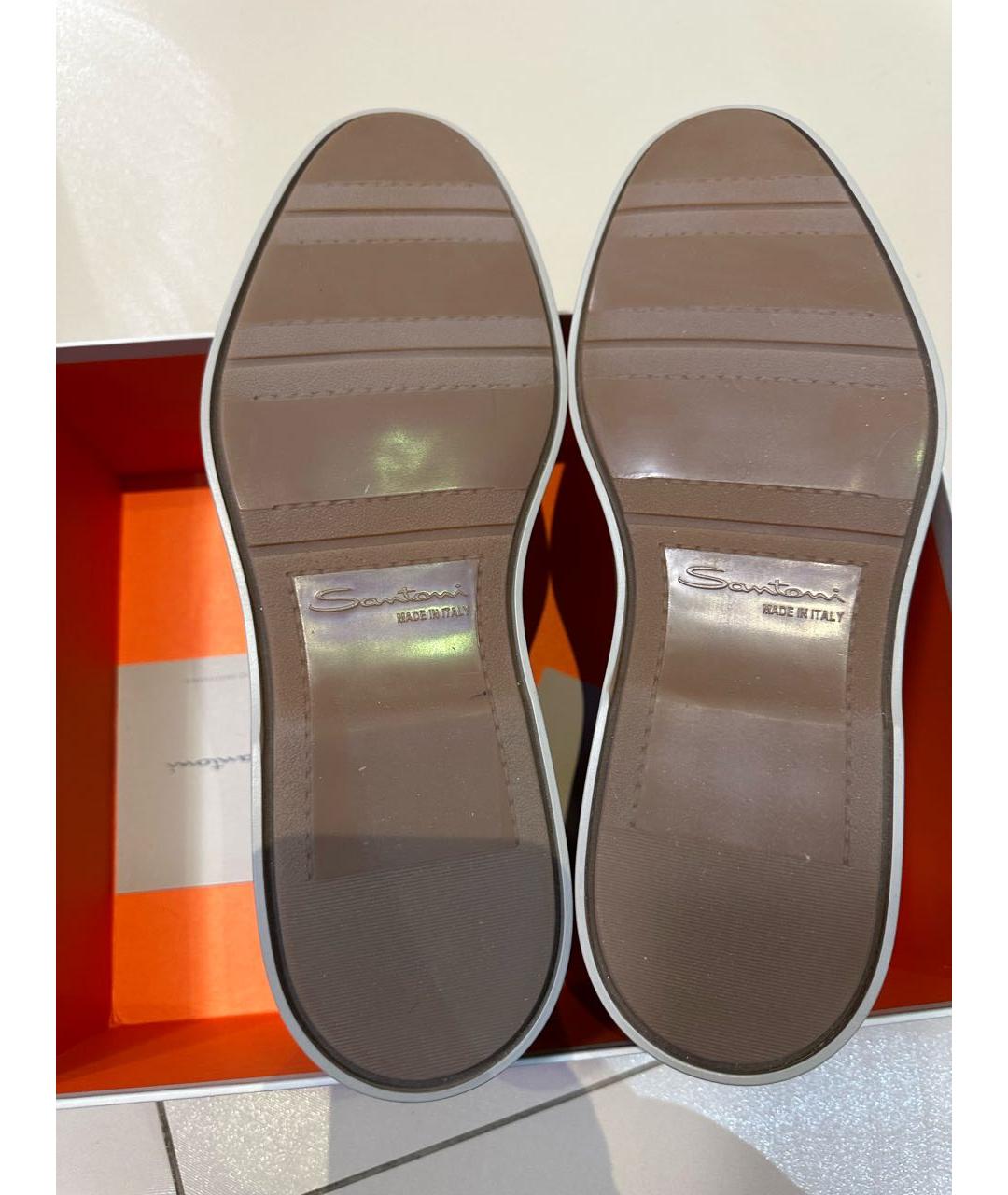 SANTONI Коричневые замшевые высокие ботинки, фото 6