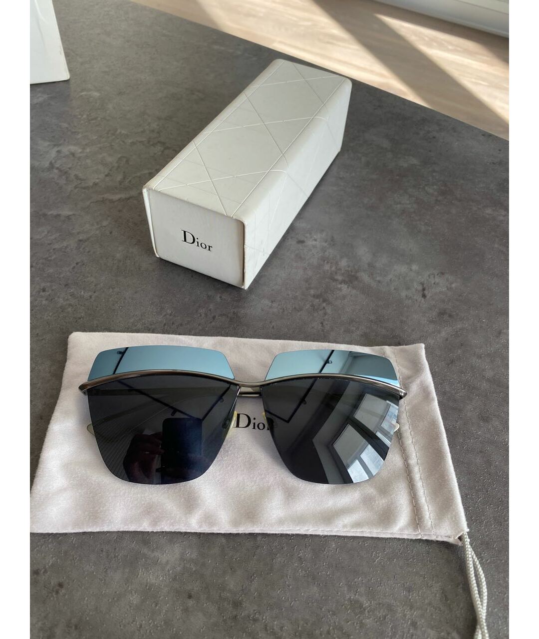 CHRISTIAN DIOR PRE-OWNED Синие металлические солнцезащитные очки, фото 7