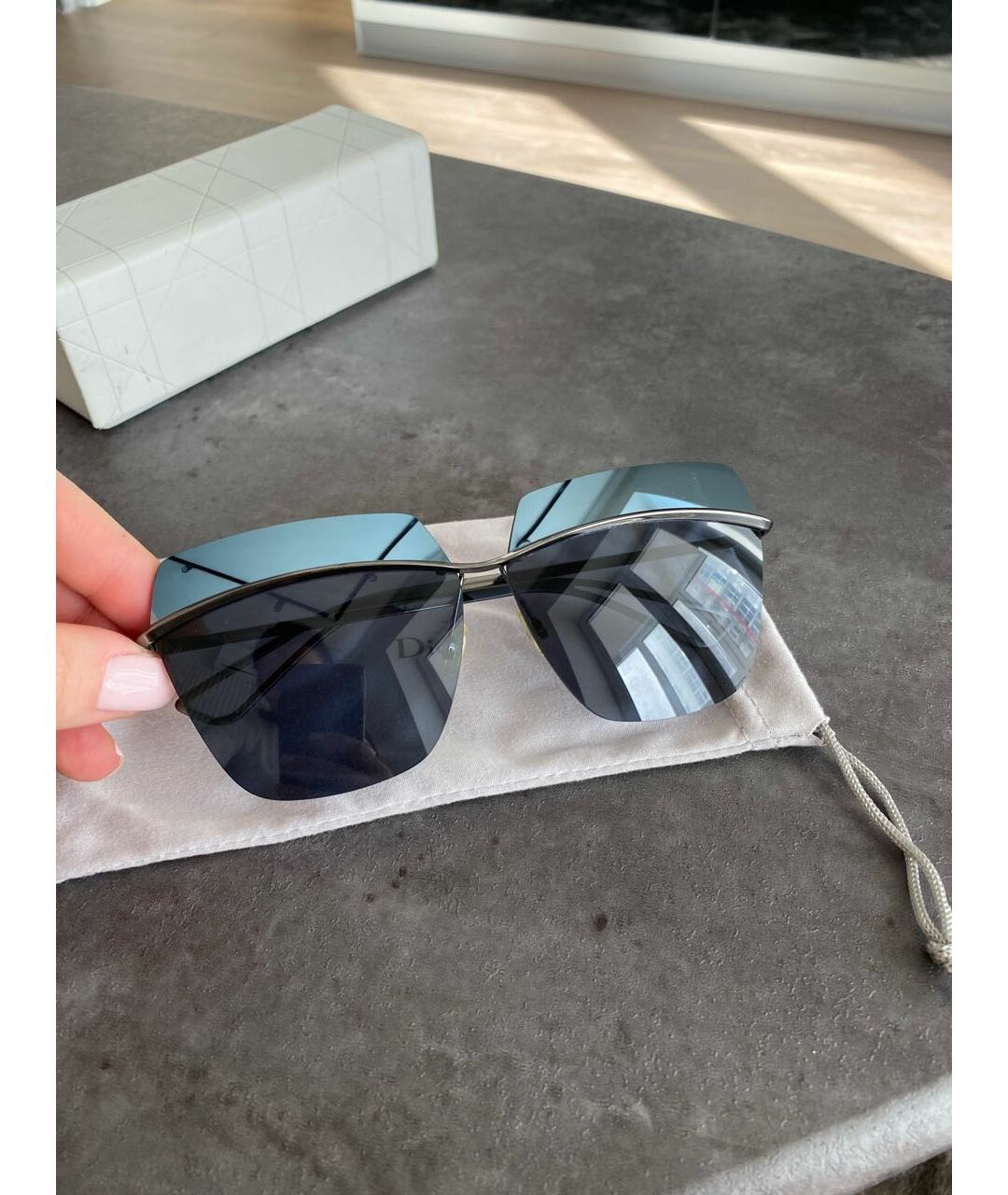 CHRISTIAN DIOR PRE-OWNED Синие металлические солнцезащитные очки, фото 4
