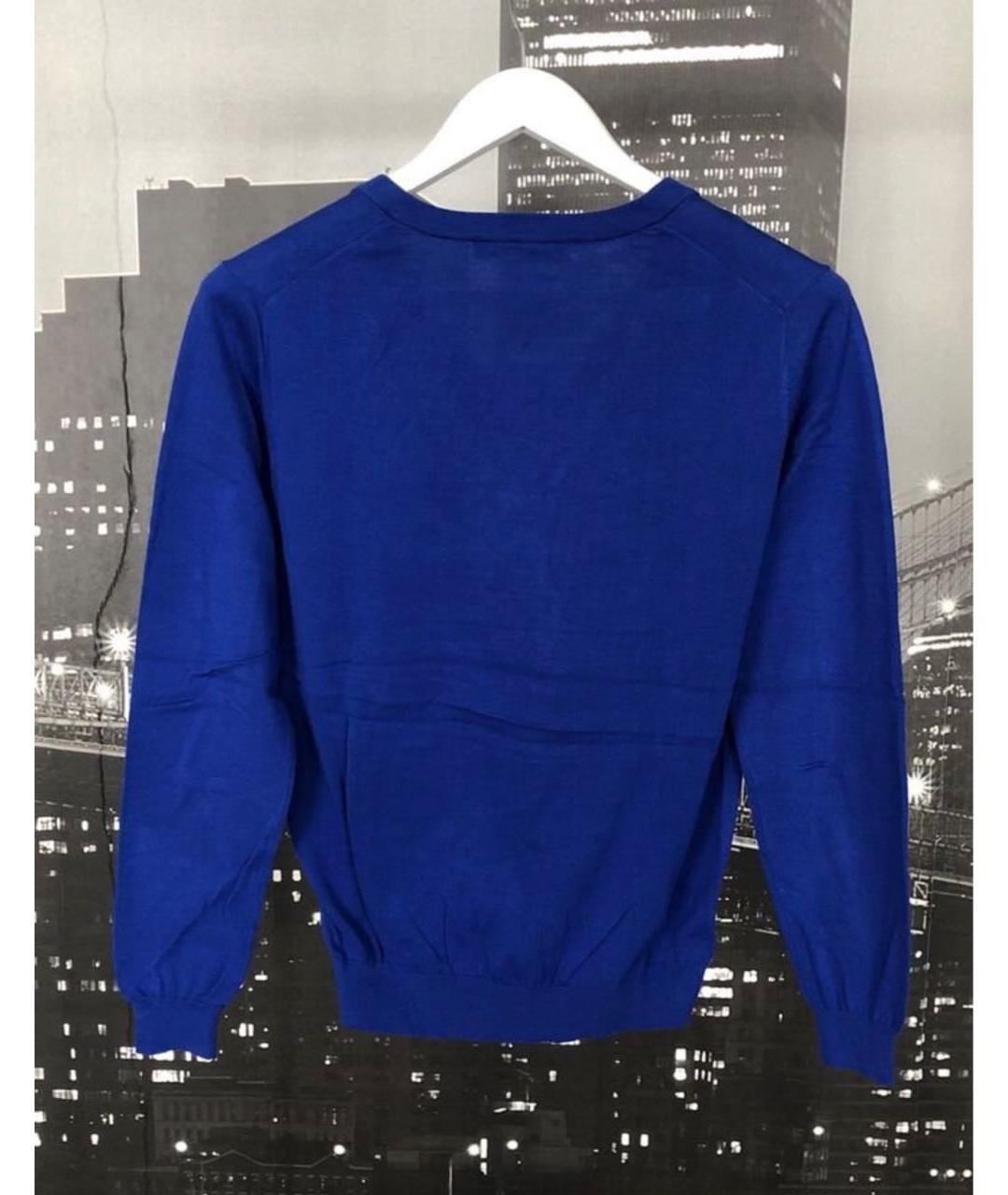 DANIELE ALESSANDRINI Синий хлопковый джемпер / свитер, фото 4