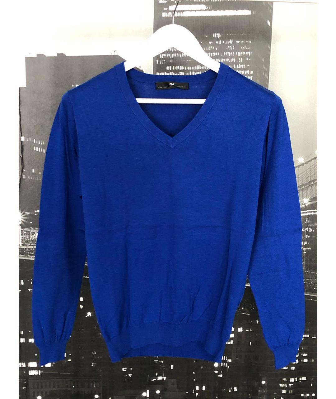 DANIELE ALESSANDRINI Синий хлопковый джемпер / свитер, фото 2