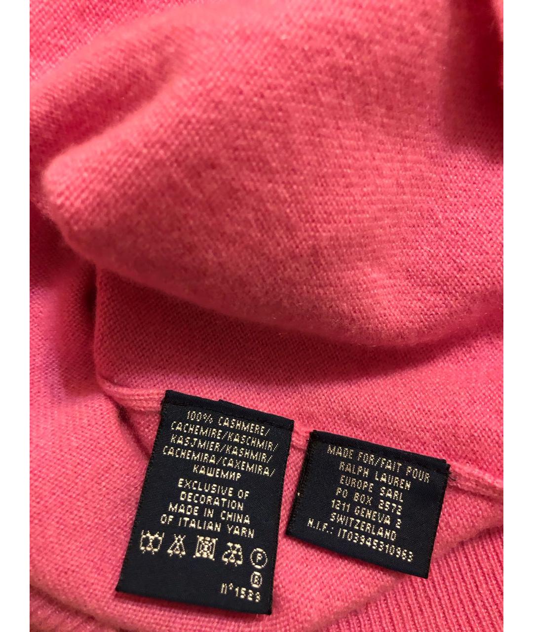 RALPH LAUREN Розовый кашемировый джемпер / свитер, фото 5