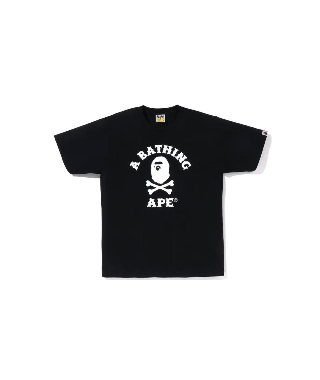 A BATHING APE Черная хлопковая футболка, фото 7