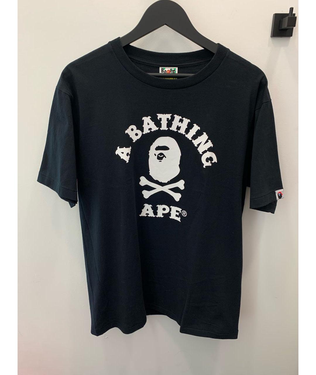 A BATHING APE Черная хлопковая футболка, фото 2
