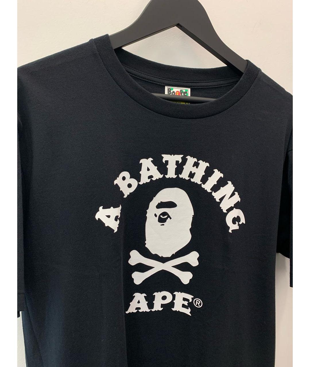 A BATHING APE Черная хлопковая футболка, фото 4