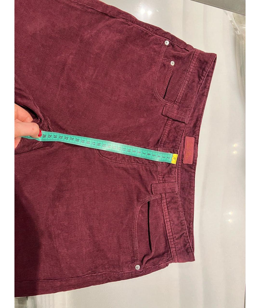 LORO PIANA Бордовые хлопковые повседневные брюки, фото 3