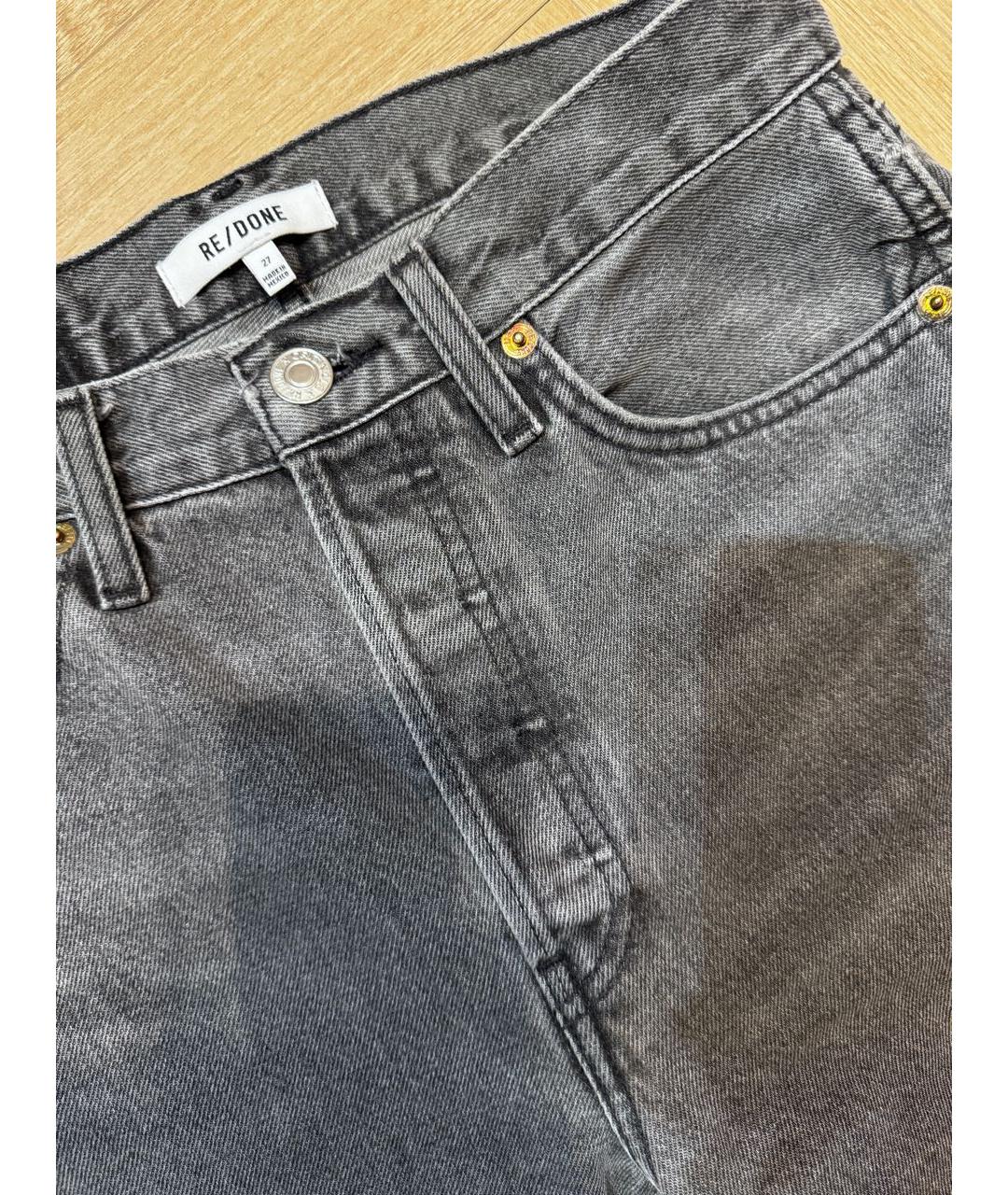 RE/DONE Серые хлопковые прямые джинсы, фото 5