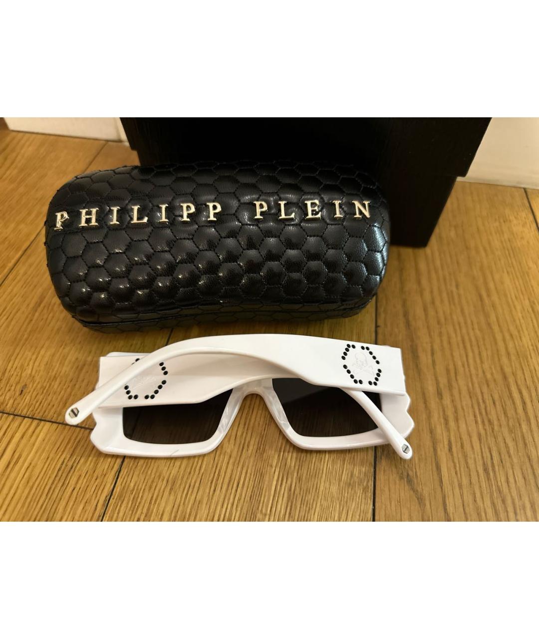 PHILIPP PLEIN Белые пластиковые солнцезащитные очки, фото 3