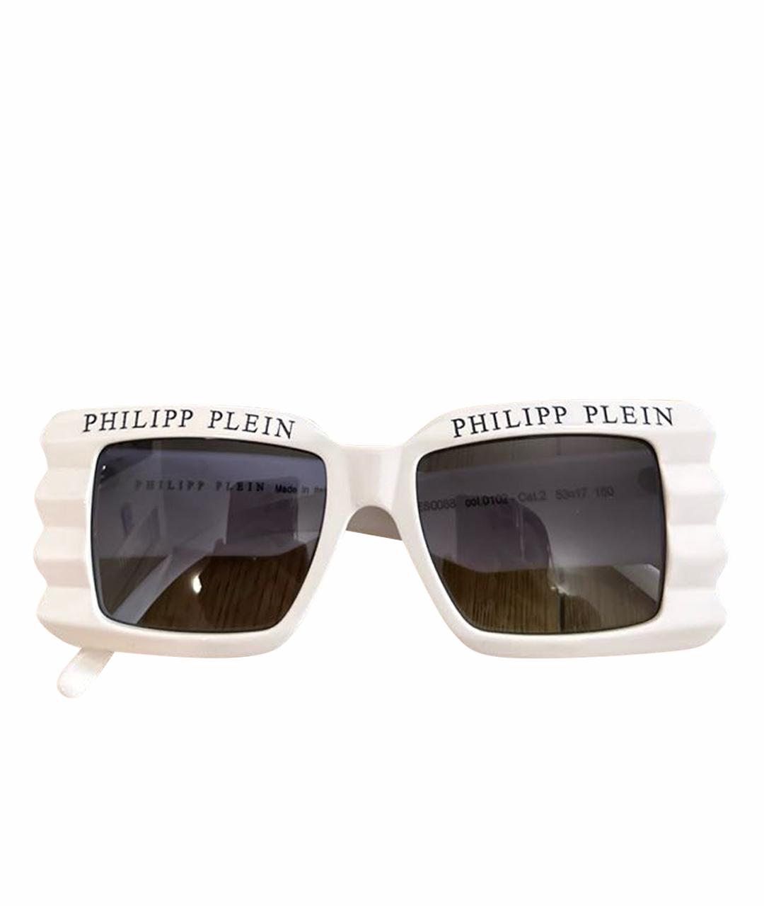 PHILIPP PLEIN Белые пластиковые солнцезащитные очки, фото 1
