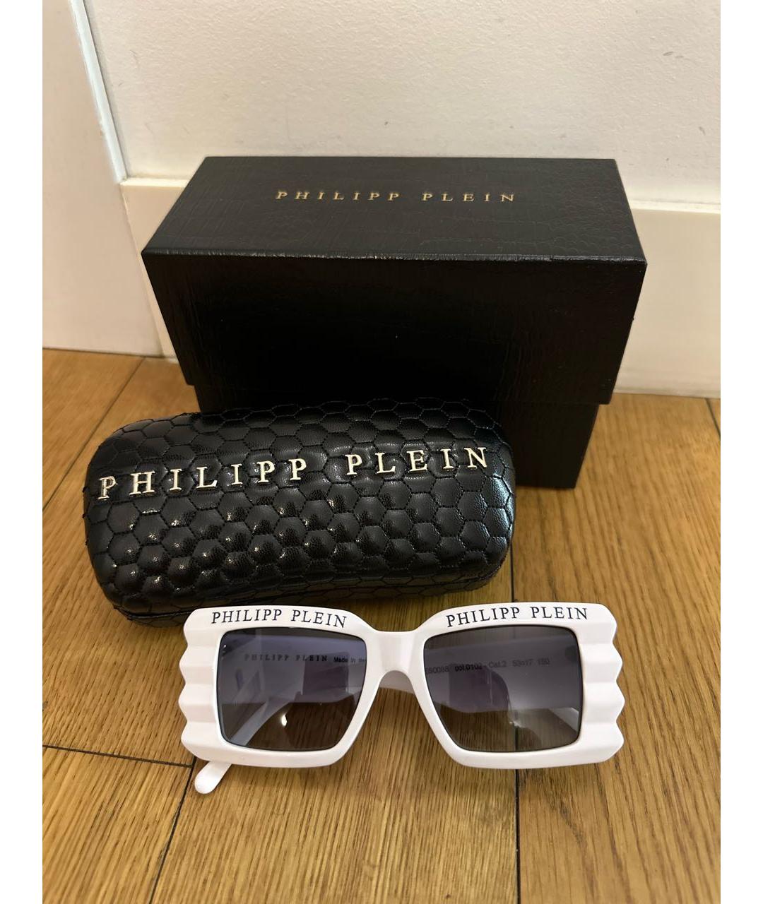 PHILIPP PLEIN Белые пластиковые солнцезащитные очки, фото 8