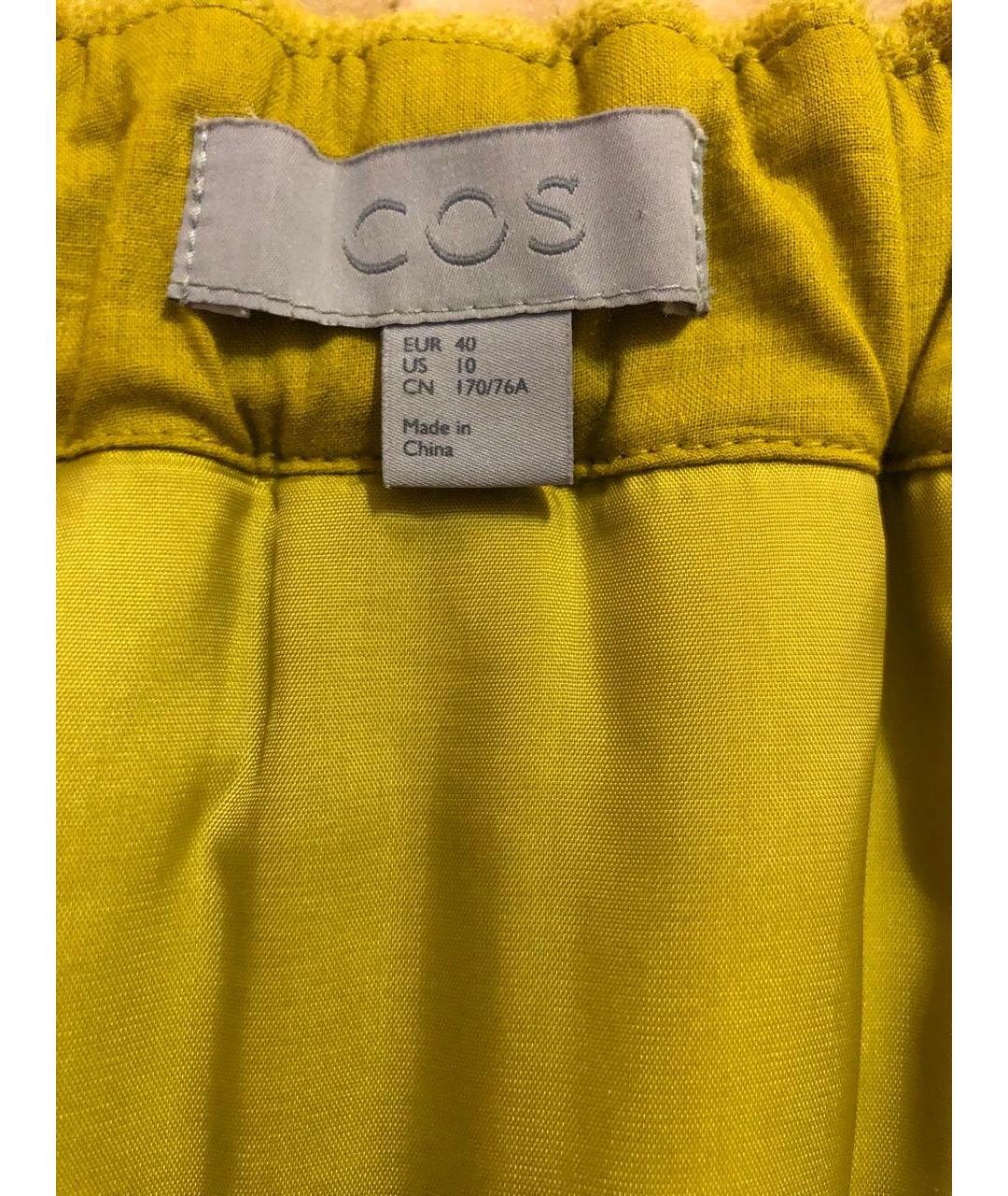 COS Горчичная шерстяная юбка мини, фото 3