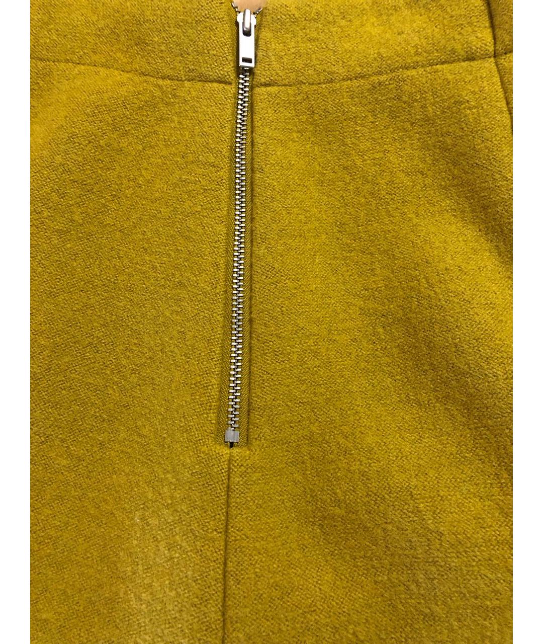 COS Горчичная шерстяная юбка мини, фото 5