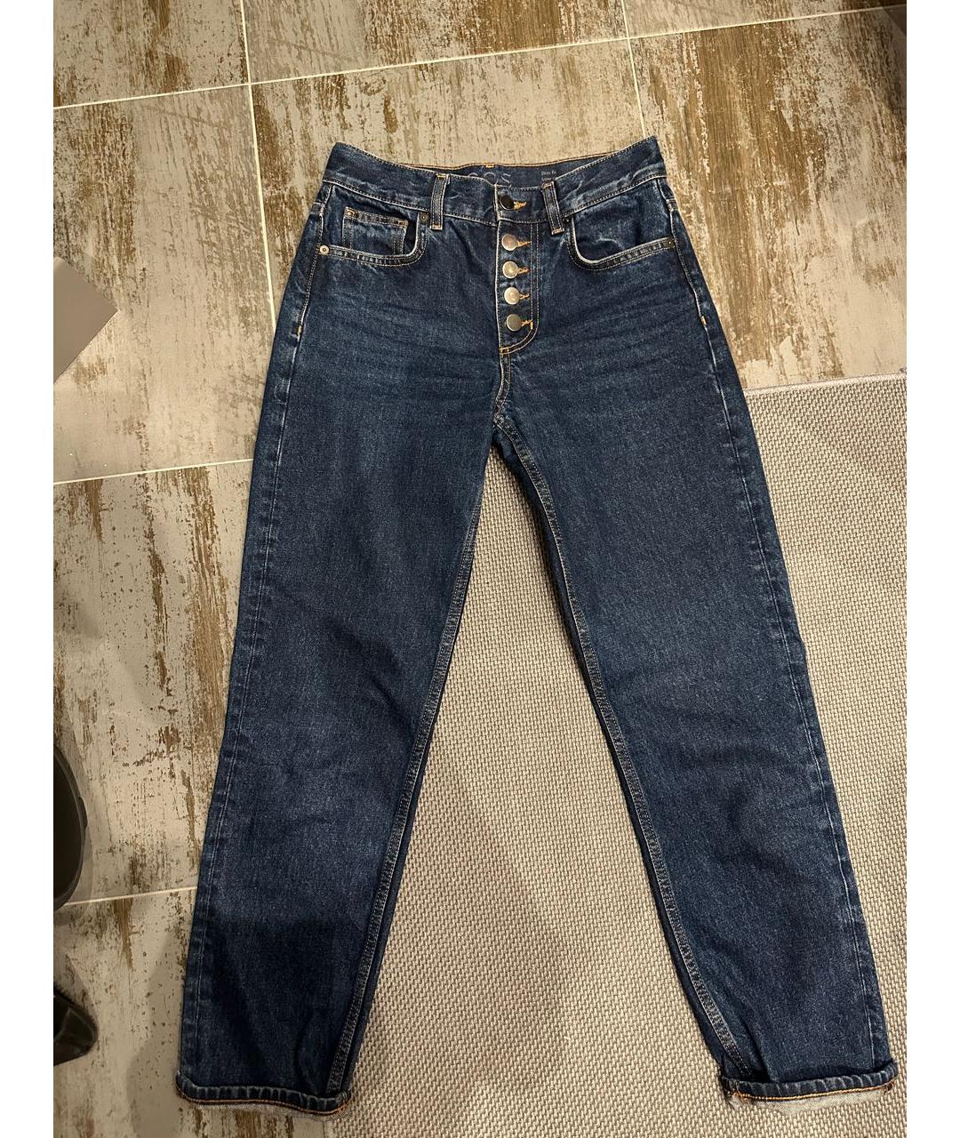 COS Темно-синие хлопковые прямые джинсы, фото 6