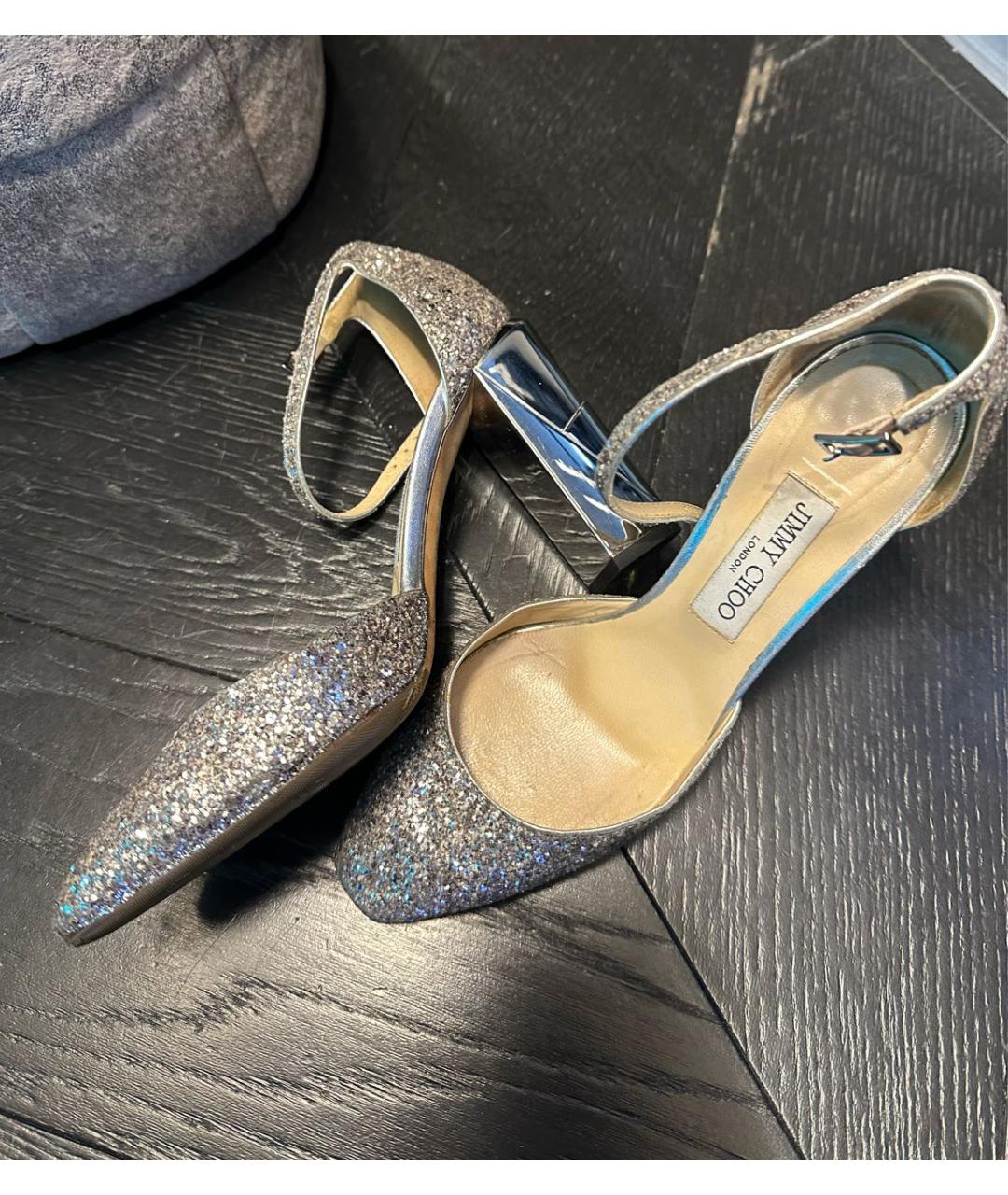 JIMMY CHOO Серебряные туфли, фото 3