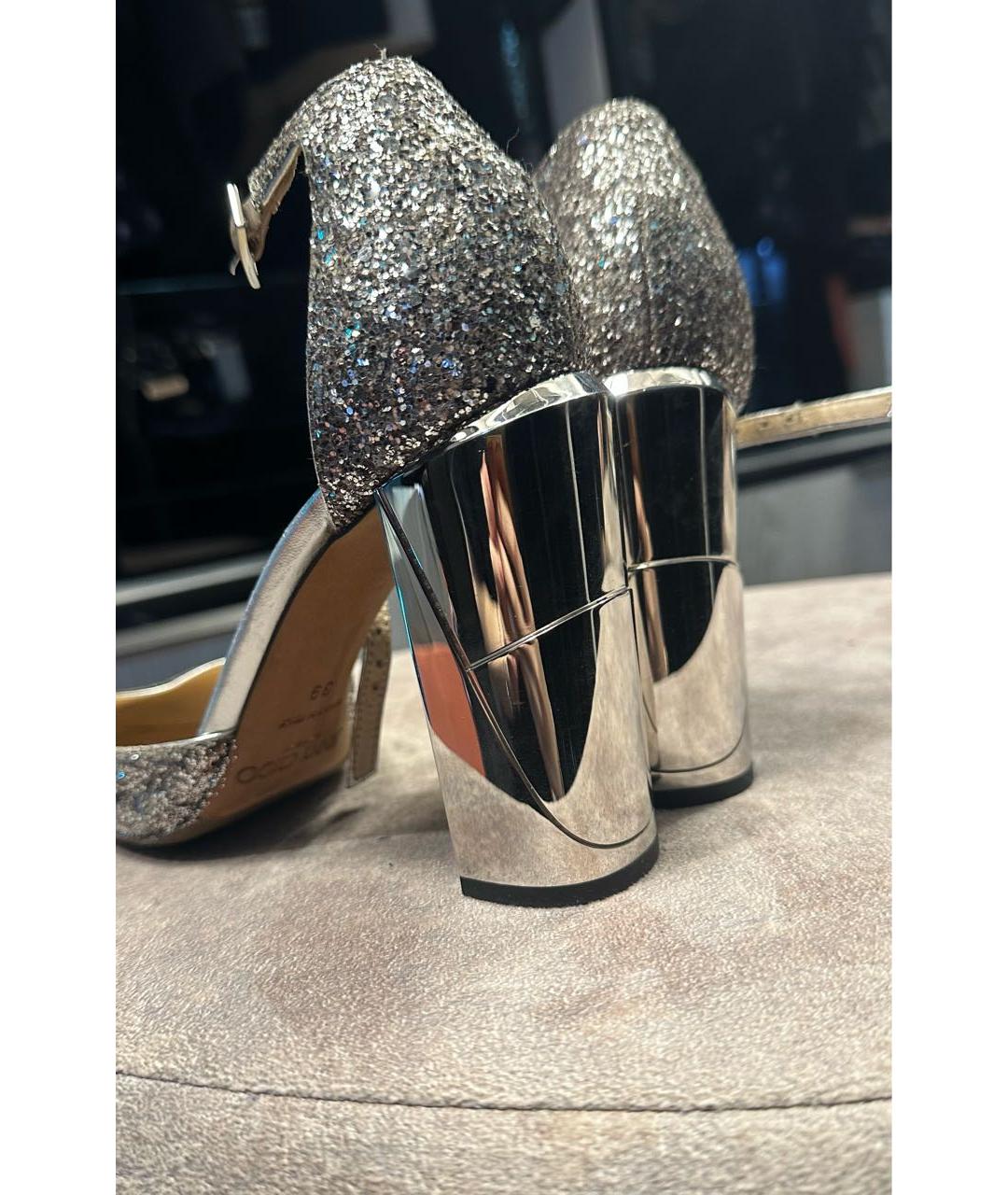 JIMMY CHOO Серебряные туфли, фото 4