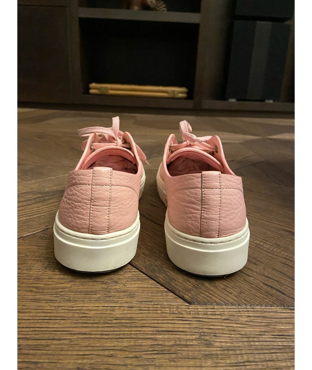 FENDI Розовые кожаные кроссовки, фото 3