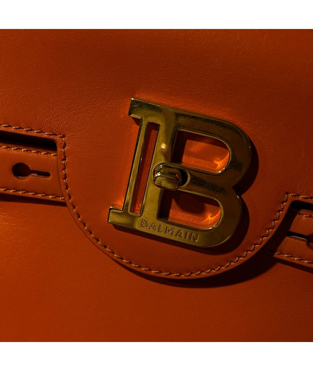 BALMAIN Оранжевая кожаная сумка тоут, фото 7