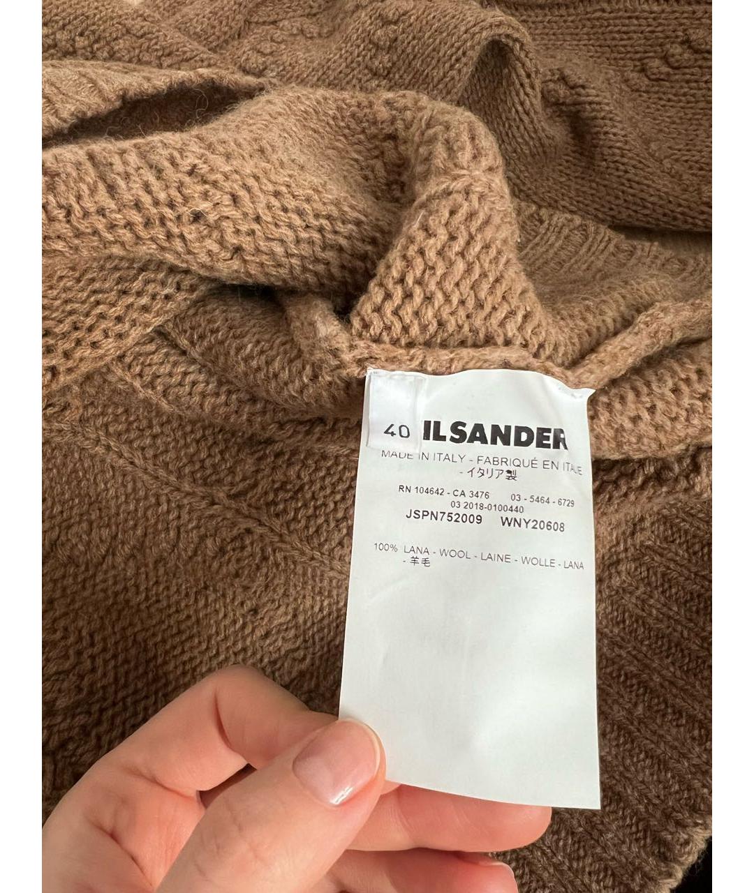 JIL SANDER Коричневый шерстяной джемпер / свитер, фото 3