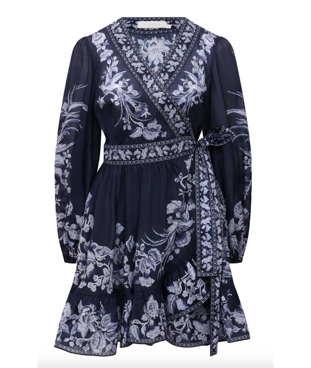ZIMMERMANN Темно-синее хлопковое платье, фото 1