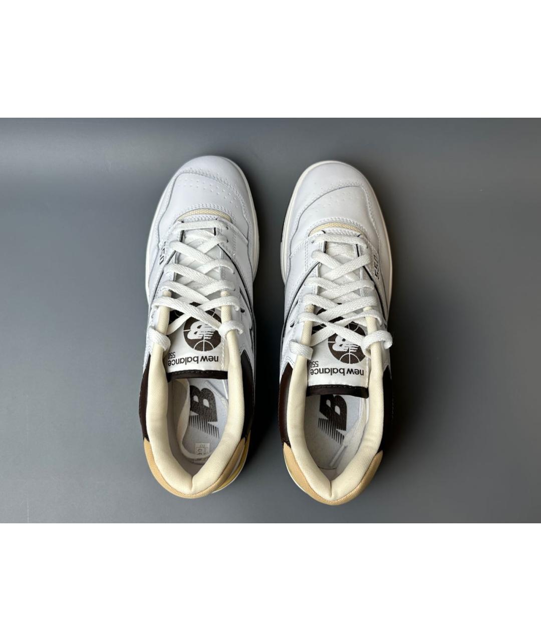 NEW BALANCE Белые кожаные низкие кроссовки / кеды, фото 3